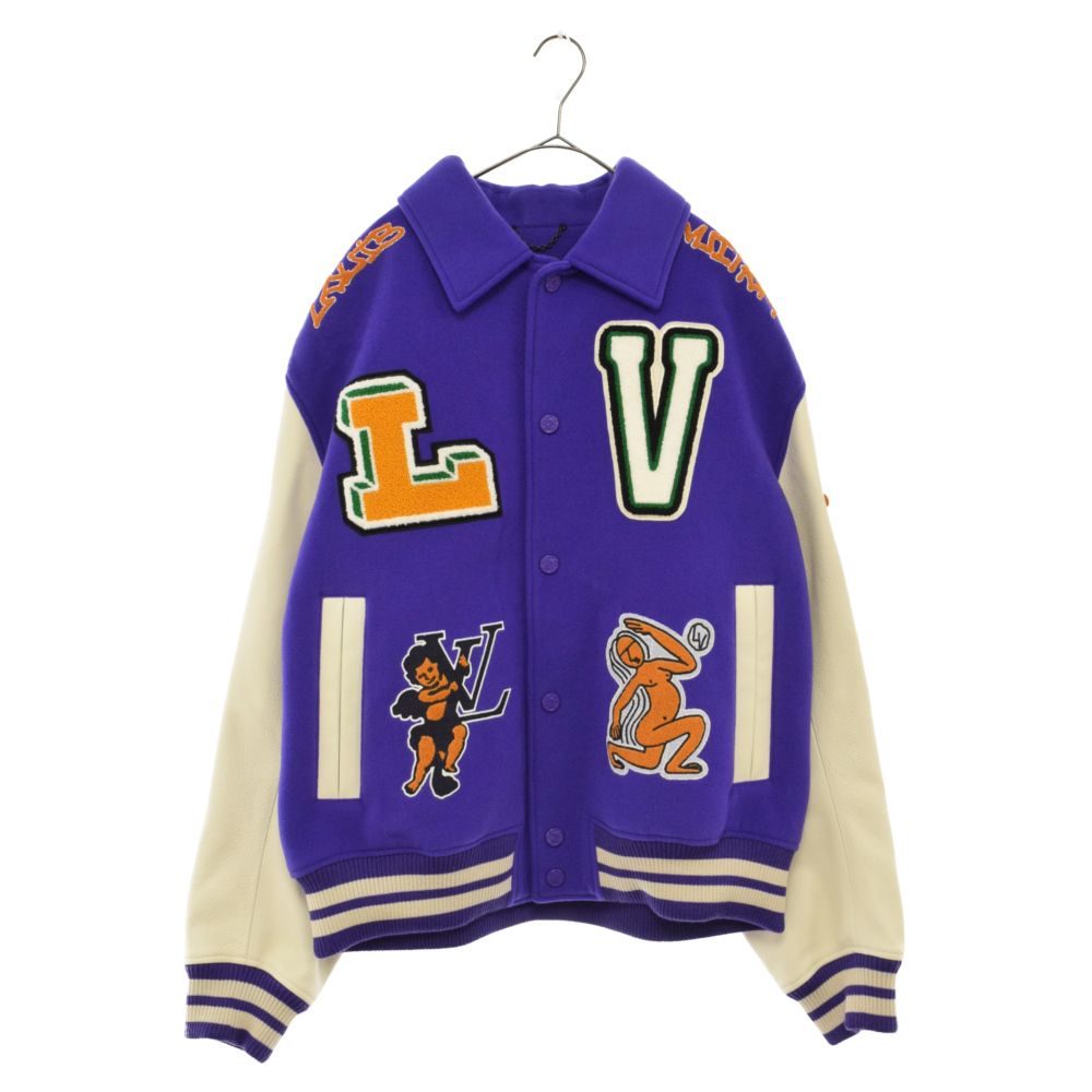 LOUIS VUITTON ルイヴィトン 22AW Multi Pached Mix Leather Varsity Blouson マルチパッチミックスレザーバーシティブルゾン ジャケット スタジャン RM222 MJY HNL90E LOUIS VUITTON (ルイヴィトン) 22AW Multi Pached Mix Leather Varsity