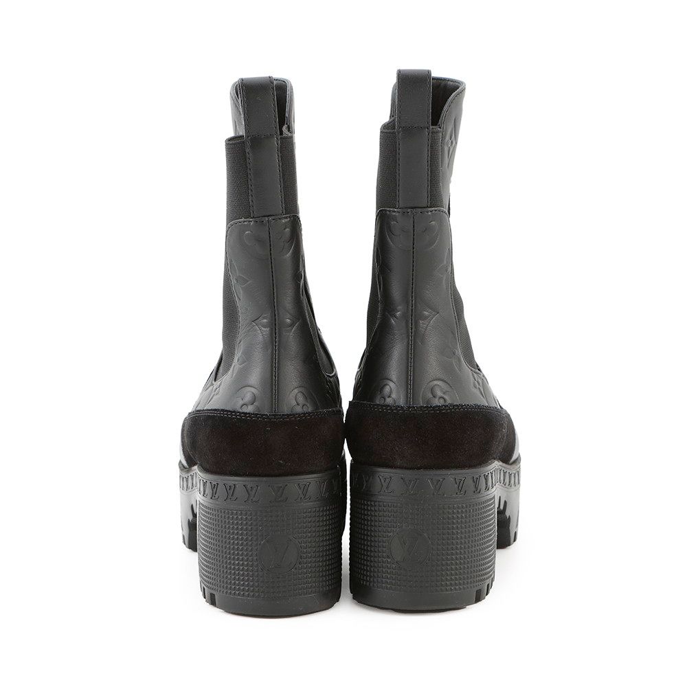 ルイヴィトン ブーツ モノグラム・アンプラント スエード ローリエート