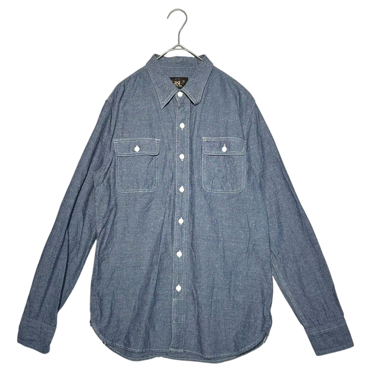 高級品市場 dungaree sleeve long RRL(ダブルアールエル) shirt メルカリ - ネイビー S シャツ ダンガリー 長袖 トップス