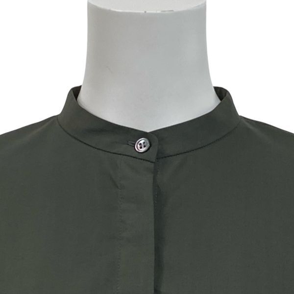 セオリーリュクス Theory luxe Soft Typewriter Eileen ティアードワンピース マキシ丈 長袖 カーキ 綿混 38 M 9号 レディース S5V503