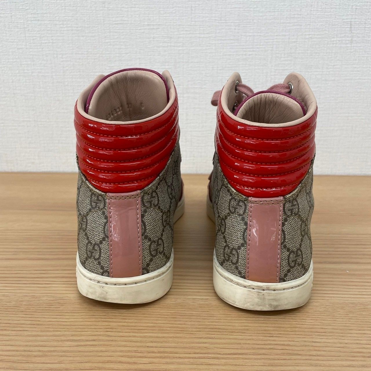 GUCCI GGスプリーム スニーカー ♪ GUCCI グッチ 404937 ggスプリーム ハイカットスニーカー ブラウン