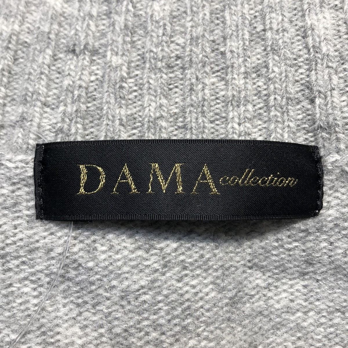 DAMAcollection(ダーマコレクション) 長袖セーター サイズ2 M レディース - グレー×白 ハイネック/ハート/パール DAMAcollection(ダーマコレクション) 長袖セーター サイズ2 M
