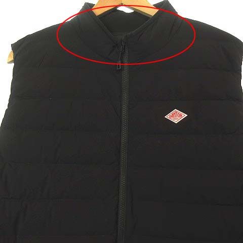 ダントンナイロンキルティングダウンベスト黒ダウン90フェザー10サイズ