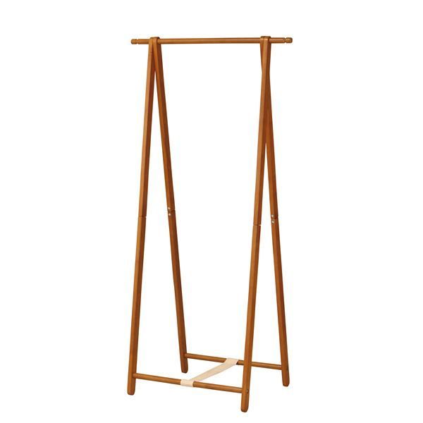 木製 コートハンガー/ハンガーラック  幅775×奥行455×高さ1550mm 折りたたみ可 〔リビング 寝室〕 組立品