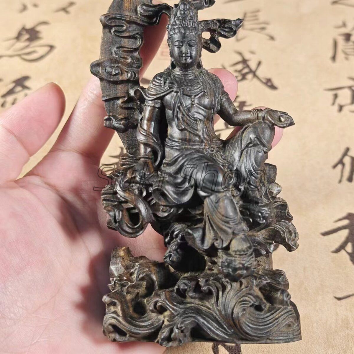 大型 鳳凰　観音菩薩 木彫　仏像 彫刻　開運　風水　置物　縁起物　インテリア 大型 鳳凰観音菩薩 木彫仏像 彫刻開運風水置物縁起物インテリア