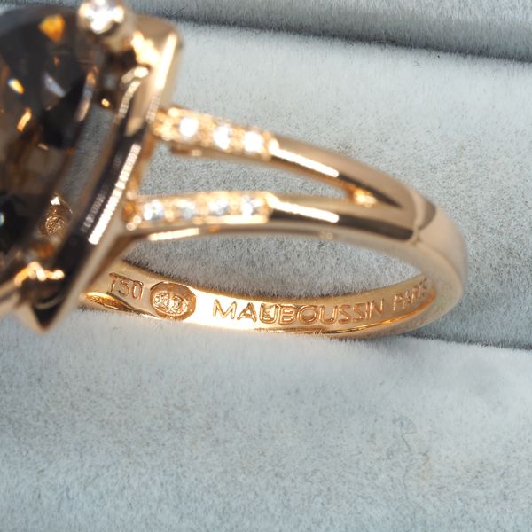 モーブッサン リング スモーキクォーツ ダイヤ ダイヤモンド  