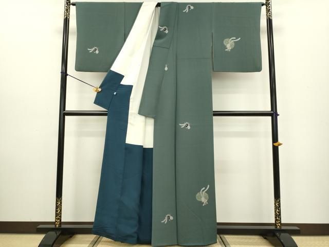 平和屋着物○世界的人形師 辻村寿三郎 ジュサブロー 訪問着 兎 錆