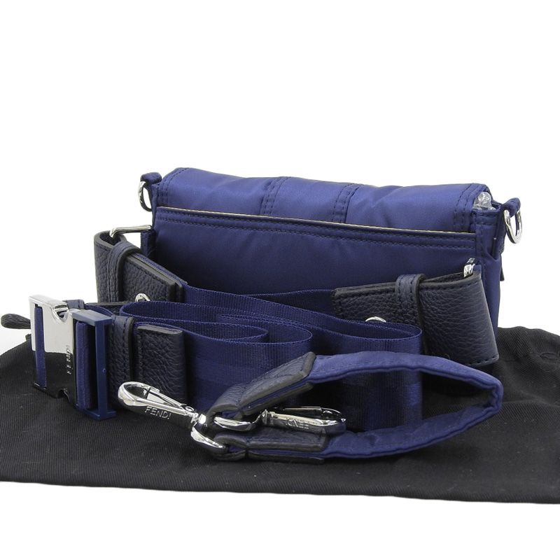 新商品続々入荷中！ フェンディ FENDI マンマバケット ポーターコラボ 2WAYバッグ ボディバッグ ハンドバッグ ナイロン ブルー 7AS138 新入荷 OB2663 確率の高い