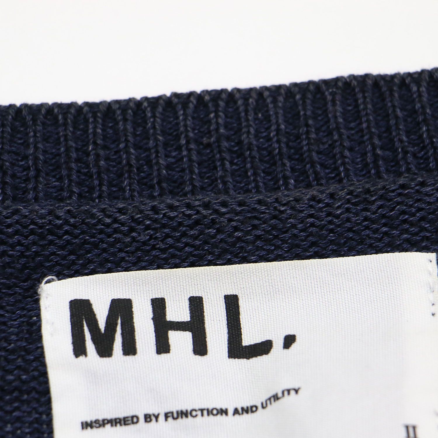 MHL. ダークネイビー ニットカーディガン サイズII MHL. MARGARET HOWELL マーガレットハウエル カーディガン