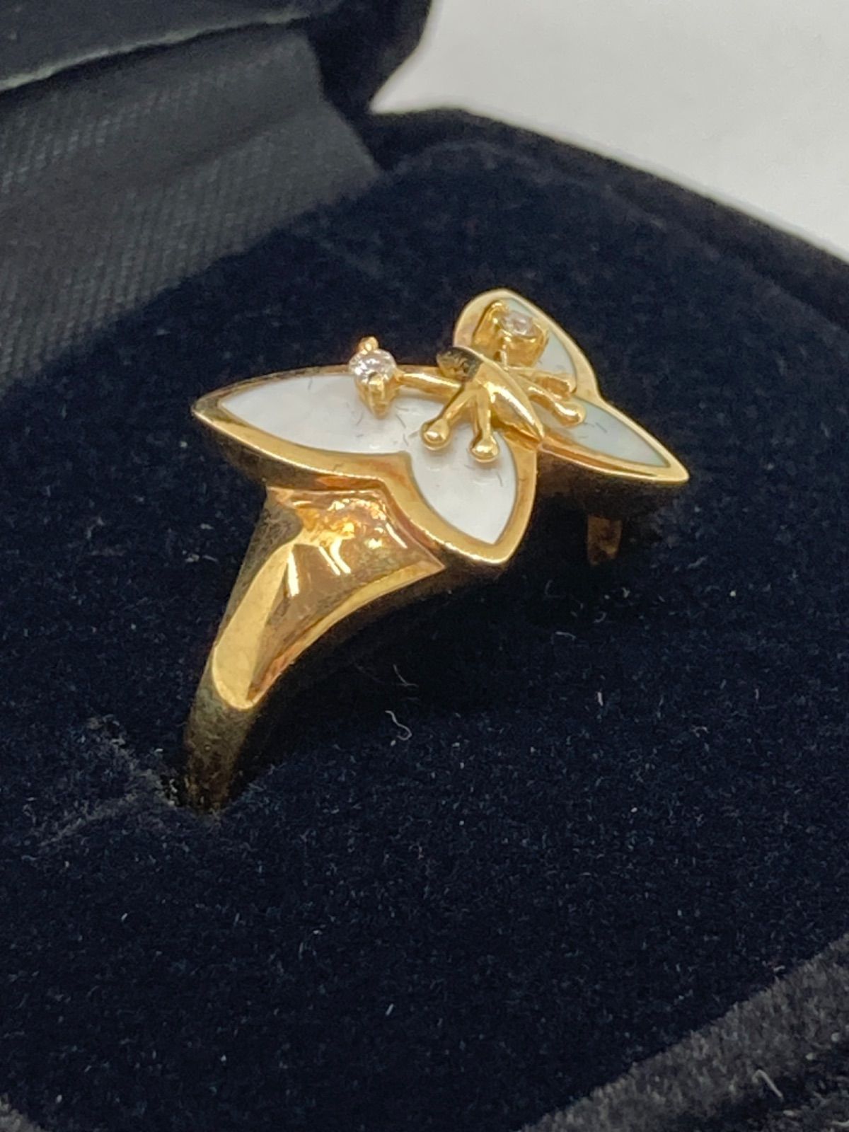 中古品】HANAE MORI 森英恵/ハナエモリ K18シェルダイヤモンド 中古品】HANAE MORI 森英恵/ハナエモリ K18シェルダイヤモンド