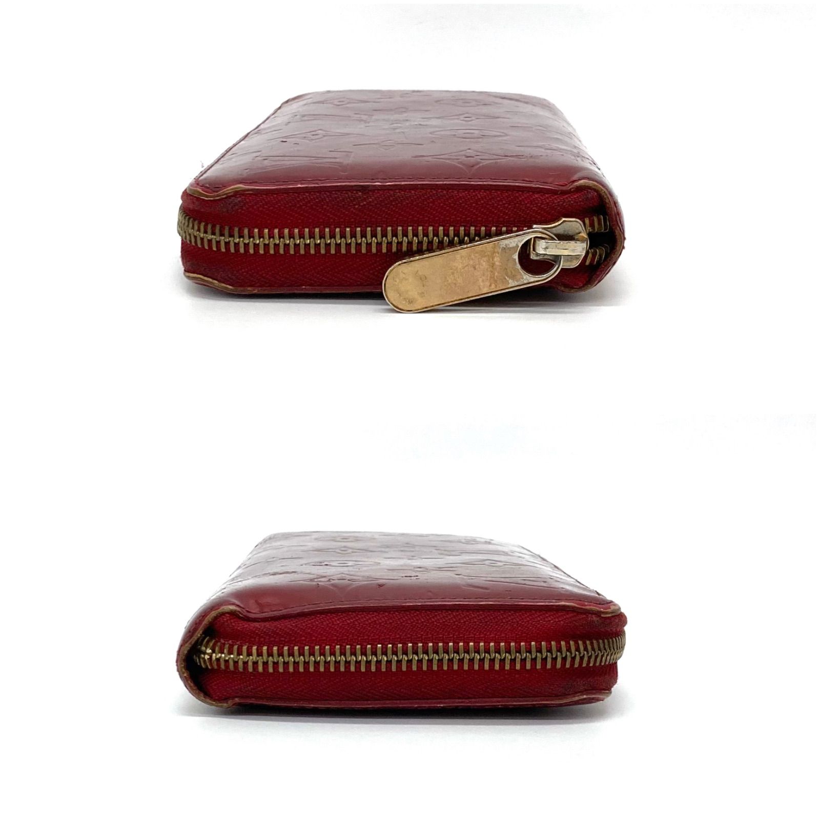 ルイヴィトンM91981ヴェルニポムダムールラウンドファスナー長財布