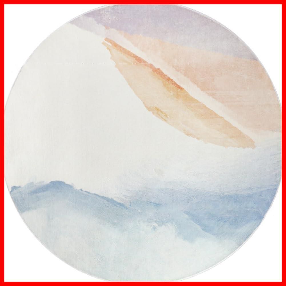 即発送 円形 ラグ 可愛い ラグマット 短絨 カーペット おしゃれ KADASIDA 洗える 掃除やすい 滑り止め付き オールシーズン