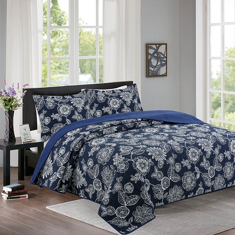 キルトベッドカバー3点セット綿マルチカバー キルティング 21107