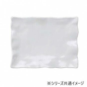 福井クラフト メラミン36cm波渕長角盛皿ホワイト 51353760