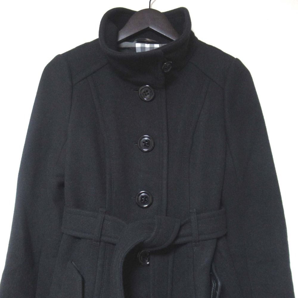 ✨極美品✨ バーバリーブルーレーベル ウールコート ノバチェック ブラック 38 レディース 【美品】バーバリーブルーレーベル ノバチェック ウール