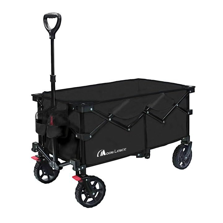 HZCYS アウトドアワゴン 230L耐荷重200KG（ブラック+グリンカバー） Amazon.co.jp: HZCYS アウトドアワゴン【2025強化版 後部展開可】大