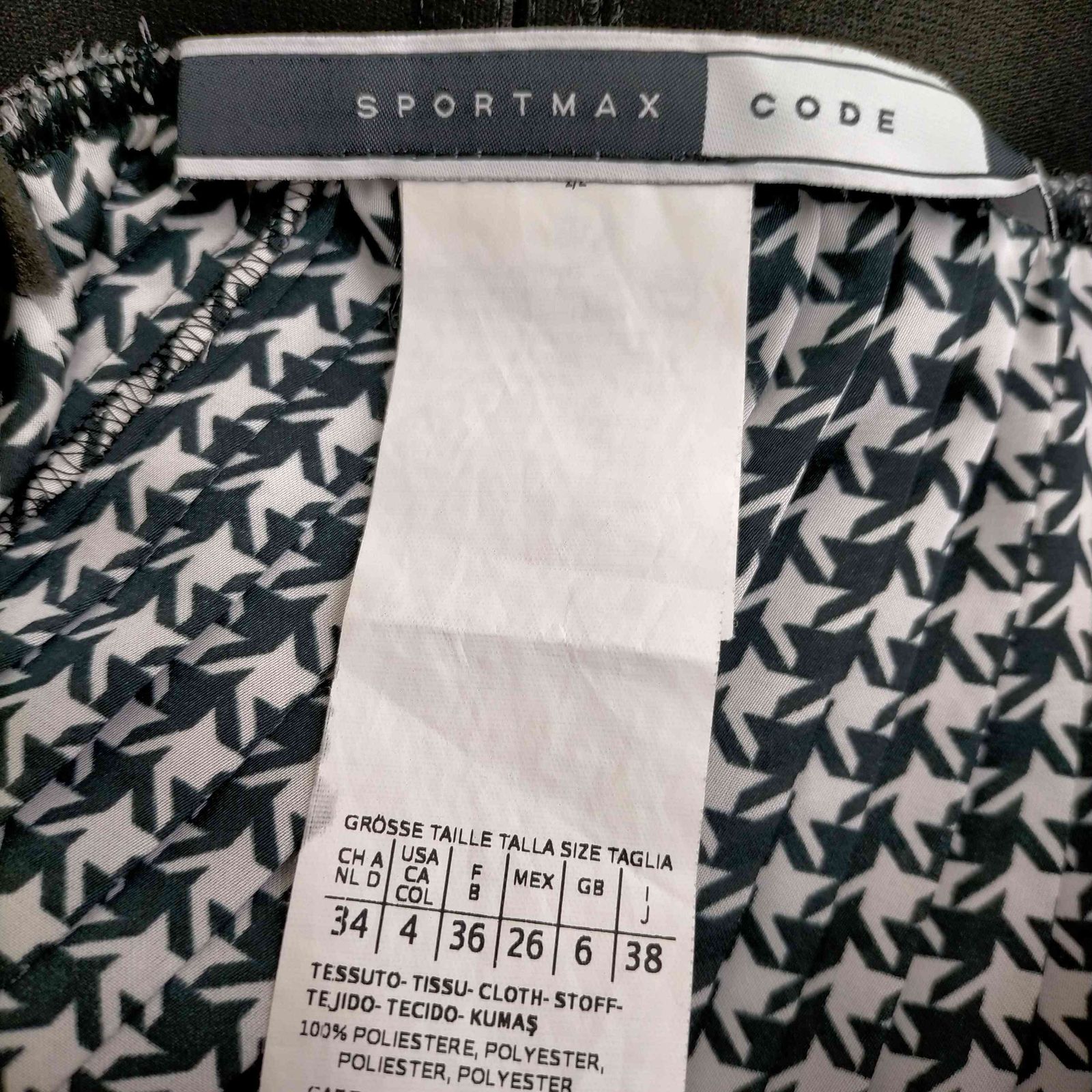 スポーツマックスコード SPORTMAX CODE ハウンドトゥースプリーツ