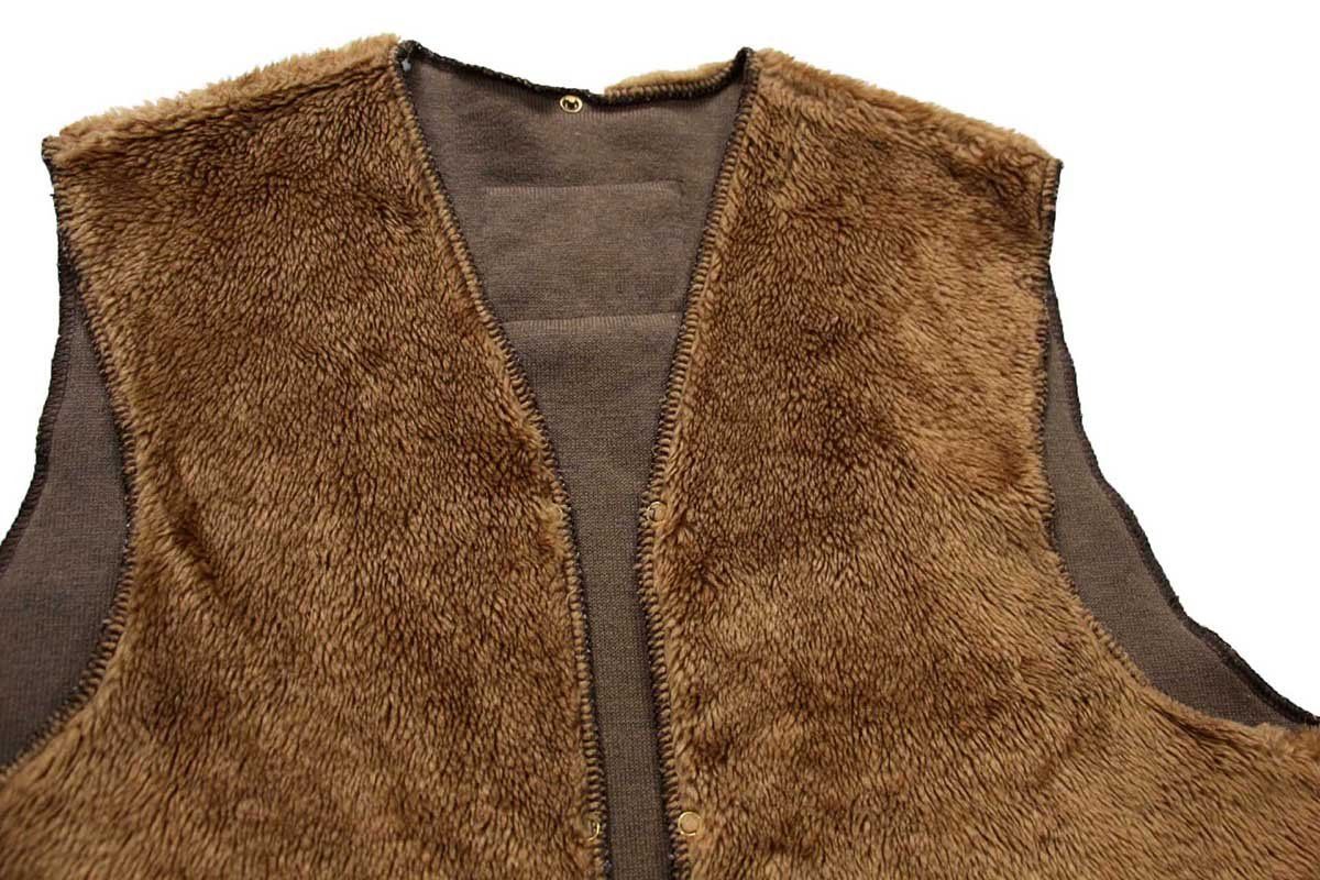90s 英国製 Barbourバブアー A297 パイルライナー ボア ベスト ブラウン C46★42 オールド ビンテージ 3ワラント ユーロ オーバーサイズ