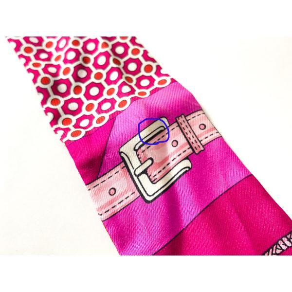 ④美品エルメス ツイリー スカーフ HERMES シルクローズピンク