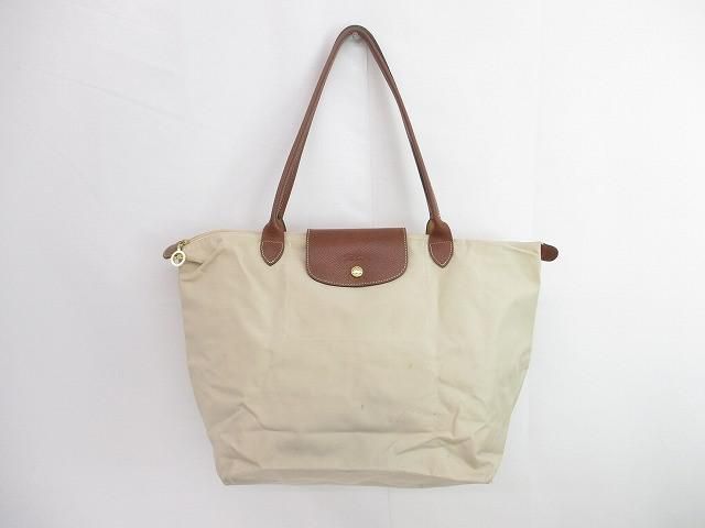 ロンシャン LONGCHAMP ル プリアージュ ミニトートバッグ ハンドバッグ ナイロン レザー 折り畳み トートバッグ ベージュ ブラウン