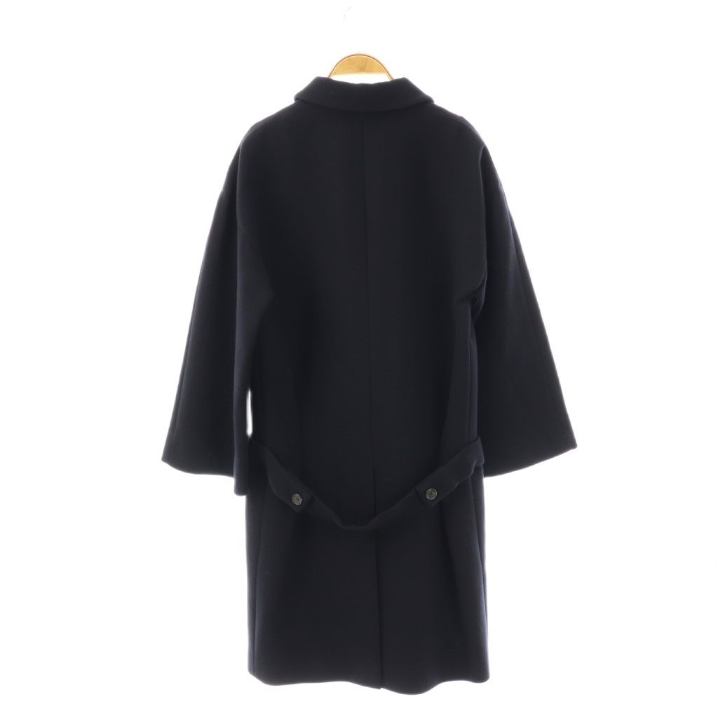 プラダ PRADA ウール ステンカラーコート ロング 40 ネイビー /HK □OS