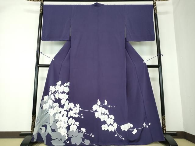 平和屋着物●色留訪問着　作家物　手描き　胡蝶蘭　正絹　逸品　DAAQ2924ps 平和屋着物○色留訪問着 作家物 手描き 胡蝶蘭 正絹 逸品 DAAQ2924ps