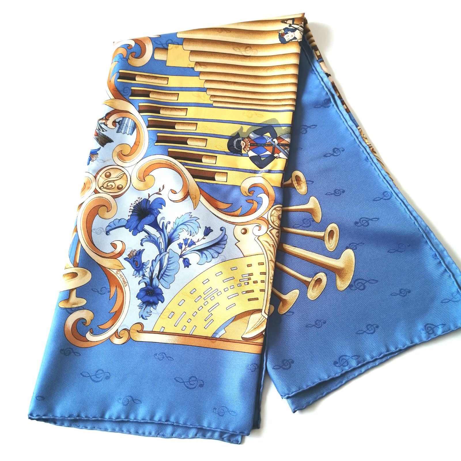 ❤️美品❤️ エルメス カレ90 パイプオルガンと機械仕掛けの楽器　スカーフ 楽天市場】エルメス HERMES スカーフ カレ90 シルク ORGAUPHONE