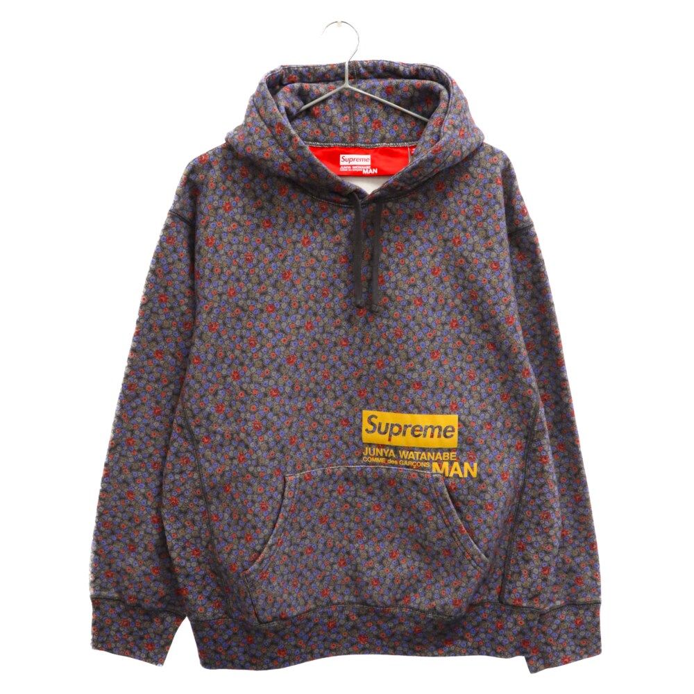 SUPREME (シュプリーム) 21AW×ジュンヤワタナベ コムデギャルソンマン ロゴプリントスウェットプルオーバーパーカー マルチ