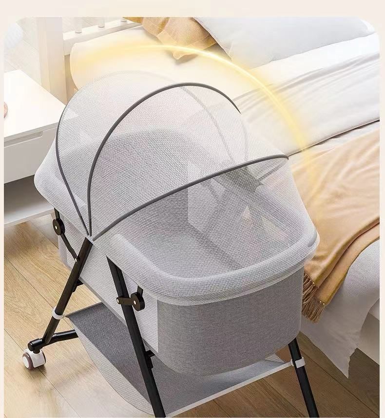 ミニベビーベッド * 折りたたみ グレー KATOJI ベビーベッド ミニ