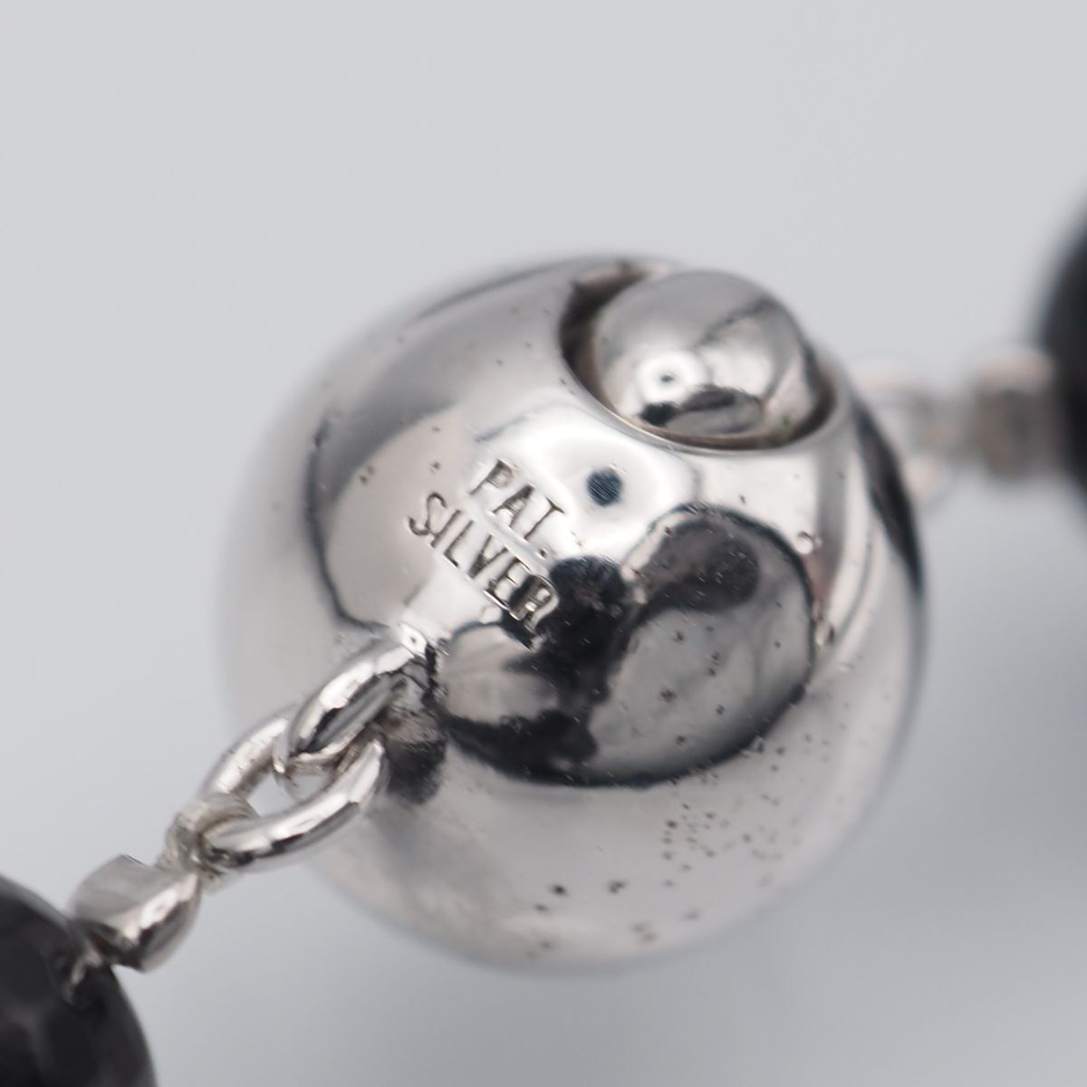 K706 オニキス PAT. SILVER刻印 ネックレス ミラーボールカット