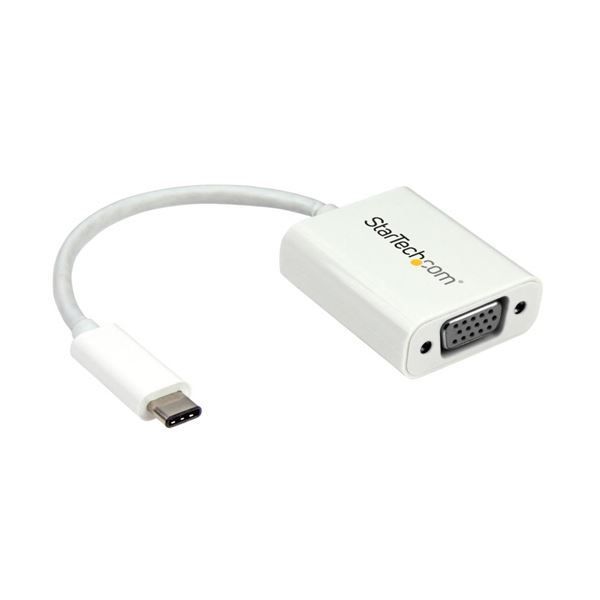 （まとめ）StarTech.com USB-C-VGA変換アダプタ USB Type-C（オス）-アナログRGB ホワイト CDP2VGAW 1個 