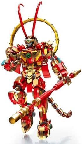 モンキーキッドメカビルディングセット 大人用 - クールなアクションフィギュア ウーコン メカおもちゃ組み立てセット モンキーキッドコレクションまたはディスプレイビルディングモデル 男の子|女の子へのバレンタインデーギフト 1393ピース