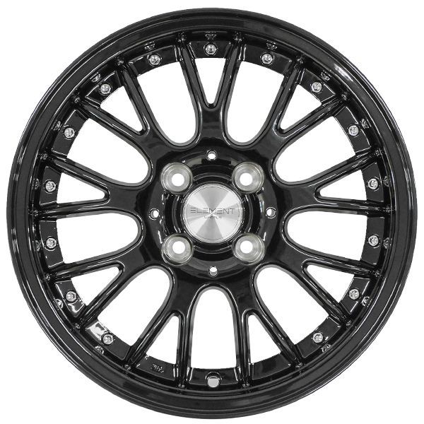 スタッドレスタイヤホイール 4本セット ELEMENT SW248 165 50R15 15インチ 5J 45 4H PCD100 ブラック FFCRYSTALESIA_COM