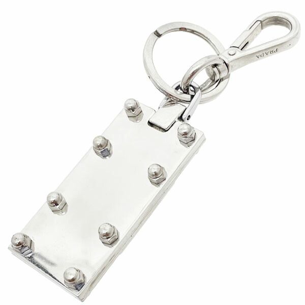 プラダ キーホルダー ロゴ チャーム メタル シルバー金具 ゴールド金具 PRADA 六角ナット スタッズ キーリング キーフック キーチャーム バッグチャーム キー 鍵 ブランド小物