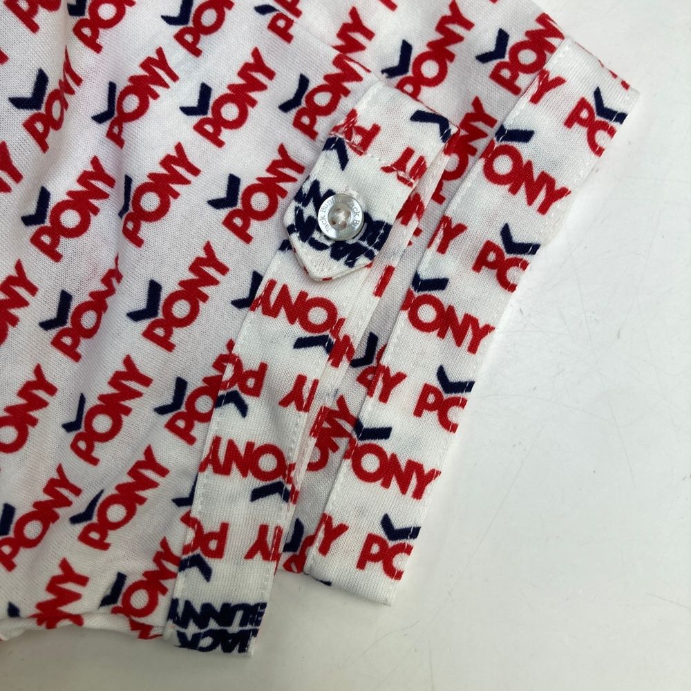 サイズ 1 JACK BUNNY ジャックバニー ×PONY 半袖ポロ ワンピース ボタンダウン 総柄 レッド系 240101525920 ゴルフウェア レディース ストスト LLC-HASEGAWATOSO_COM
