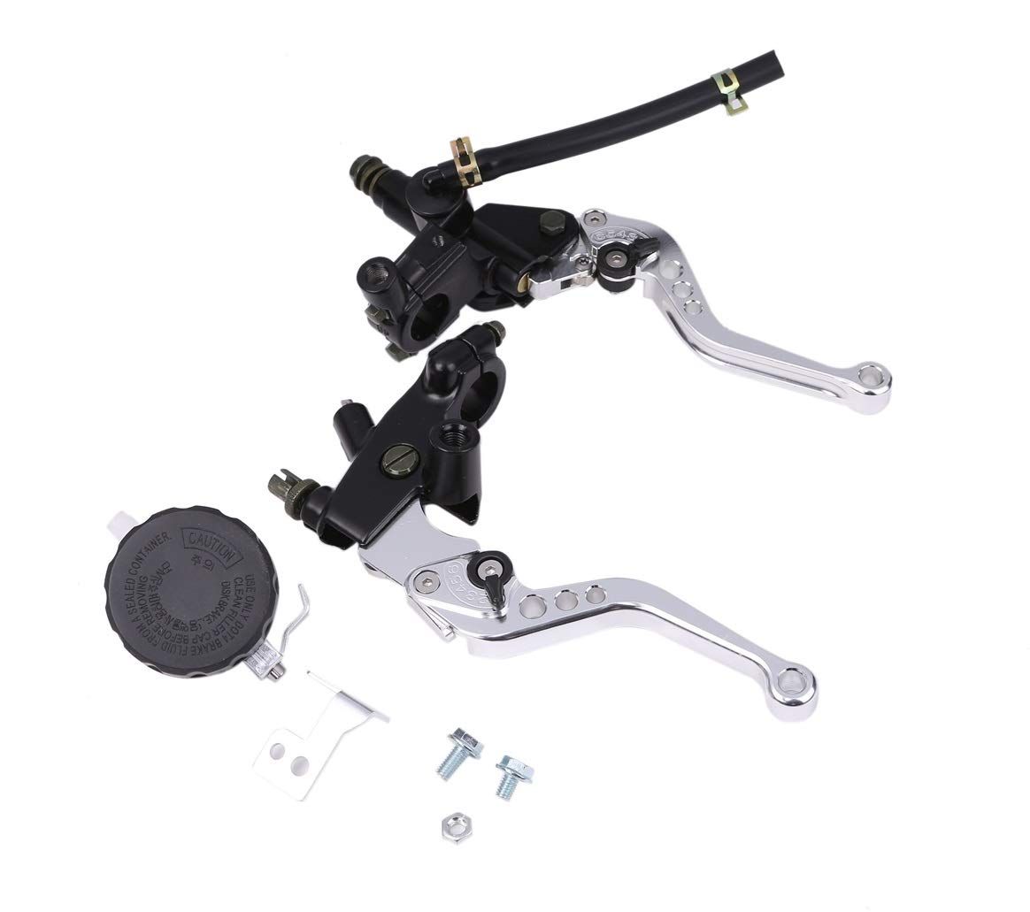 別体 マスターシリンダー ブレーキ クラッチ ホルダー レバー セット 汎用品 CBR PCX NSR NINJA モンキー 等 (シルバー) [シルバー] 応募券