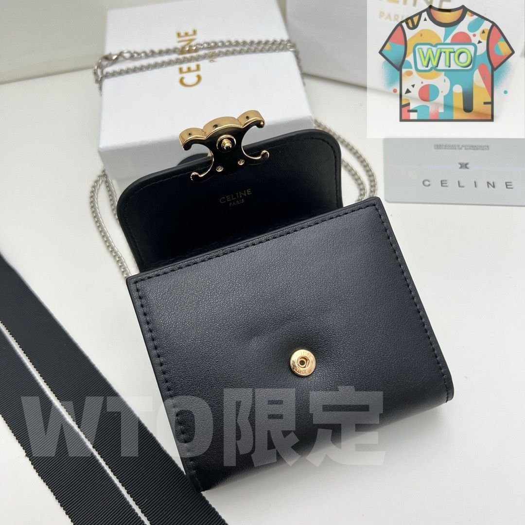 本日WTO】Celine トリオンフ チェーンウォレット 10783 高級本革