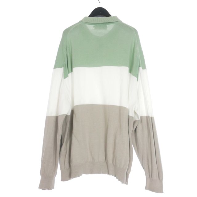 グラフペーパー Graphpaper 22SS Suvin Tricolor Oversized L/S Polo 