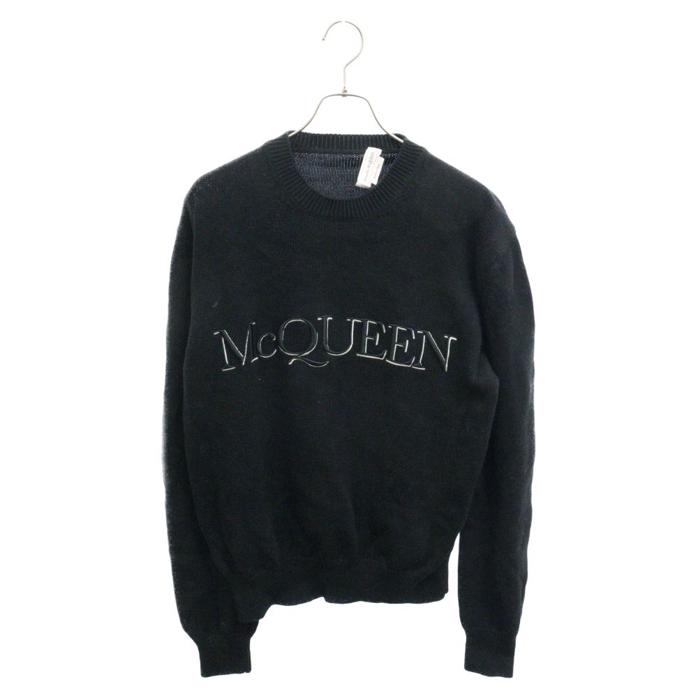 Alexander McQueen アレキサンダーマックイーン ロゴ刺繍クルーネックニットセーター ブラック 651184 Q1XAY Alexander McQueen (アレキサンダーマックイーン) ロゴ刺繍クルー