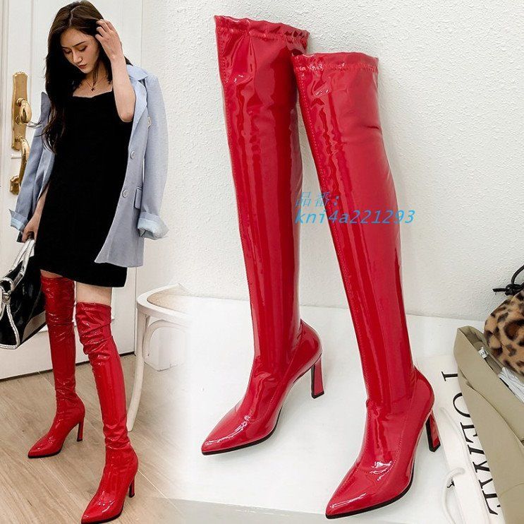 美脚 ニーハイブーツ