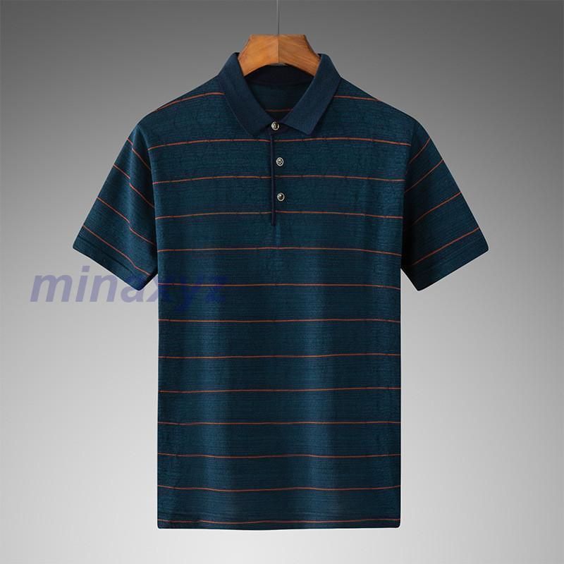 ポロシャツ メンズ 半袖シャツ おしゃれ 大きいサイズ ストライプ カットソー ビジネスカジュアルゆったり 吸汗乾 着痩せ 春夏 通勤通学WP