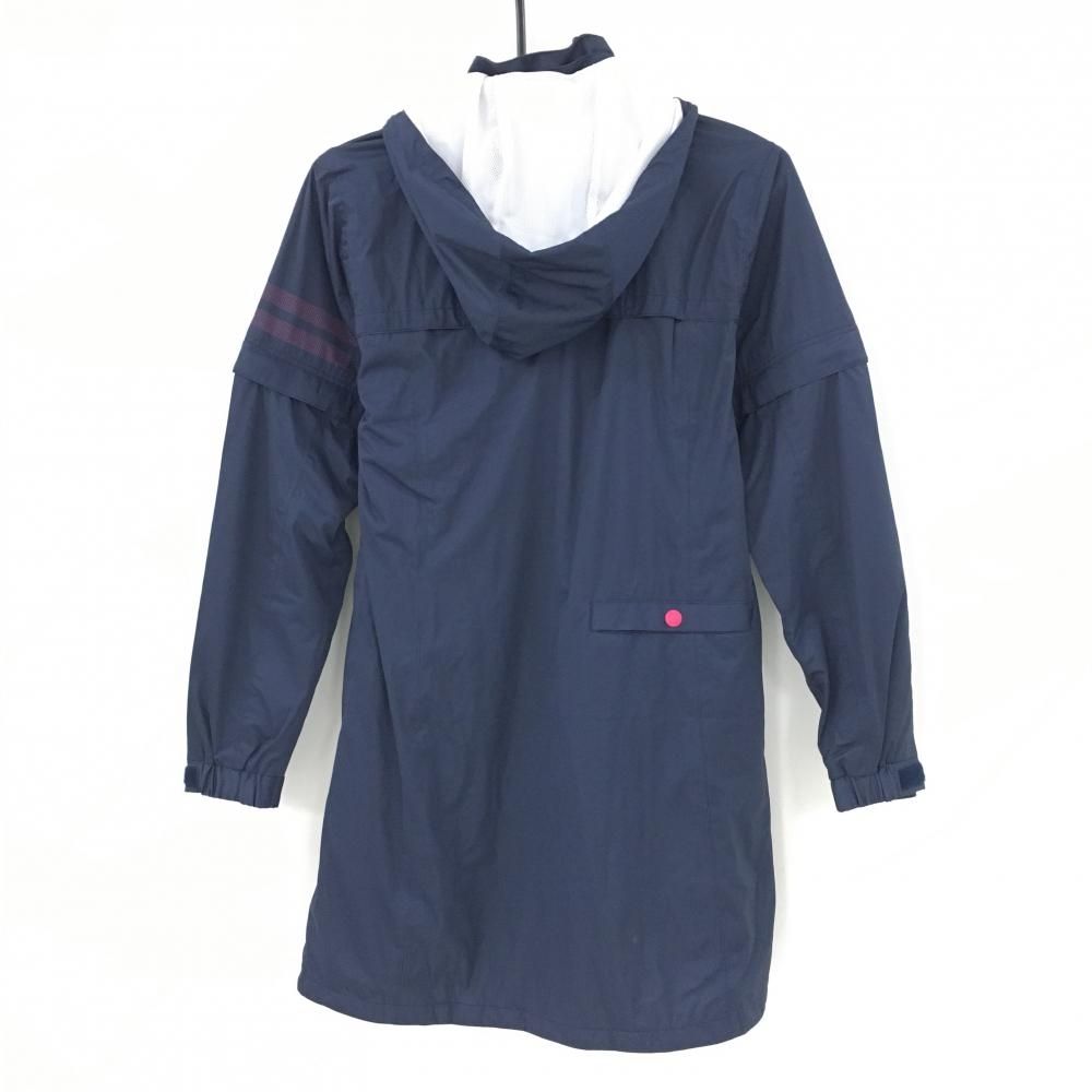 超 キャロウェイ 4WAYレインワンピース ネイビー×ピンク 裏地メッシュ レディース S ゴルフウェア Callaway