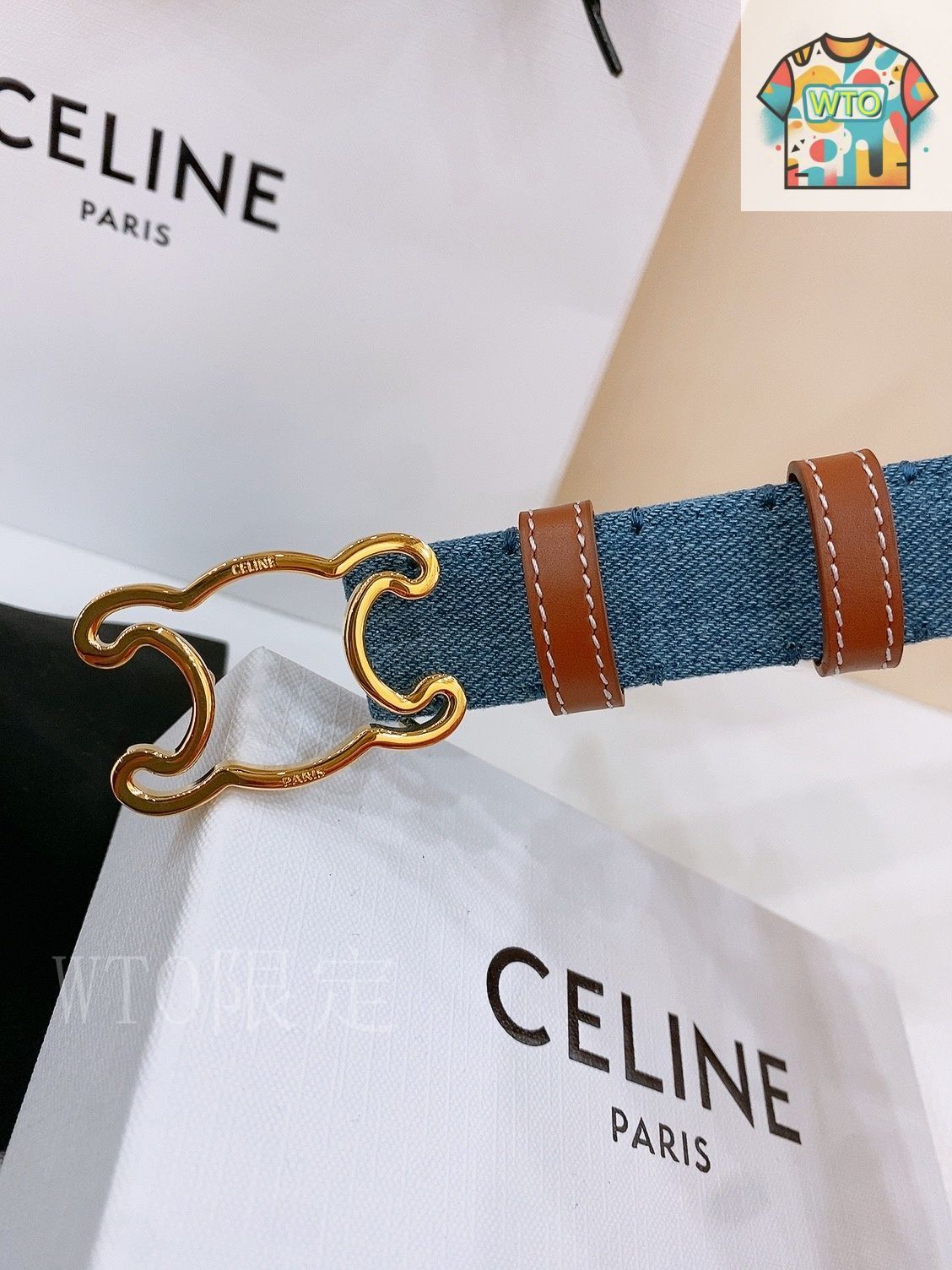 今日WTO】Celine セリーヌ 24 中号 デニムベルト-1-XZ69 - メルカリ