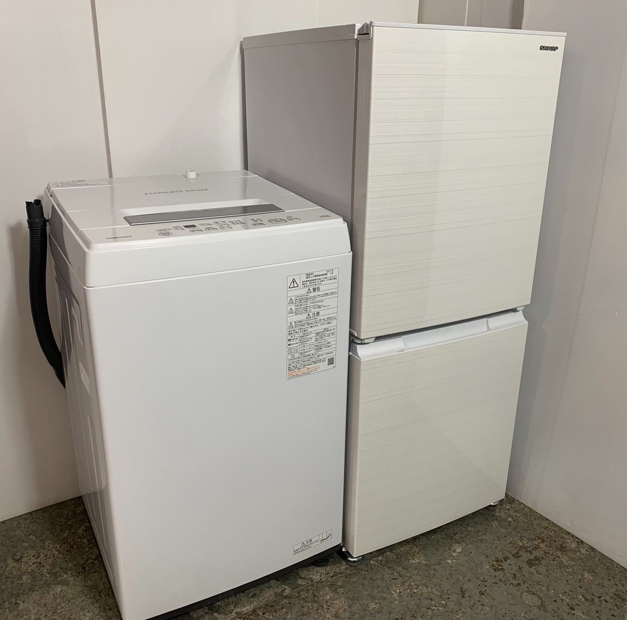 冷蔵庫 洗濯機 セット カップル単身サイズ 付け替えドア　スクウェアデザイン