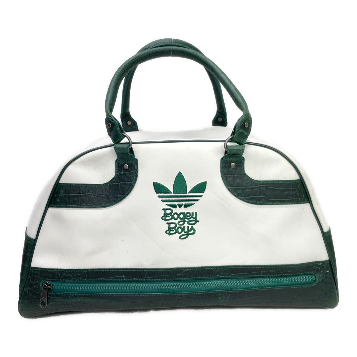 adidas ボストンバッグ ホワイト/グリーン 中古 アディダスゴルフ adidas GOLF ボストンバッグ ホワイト