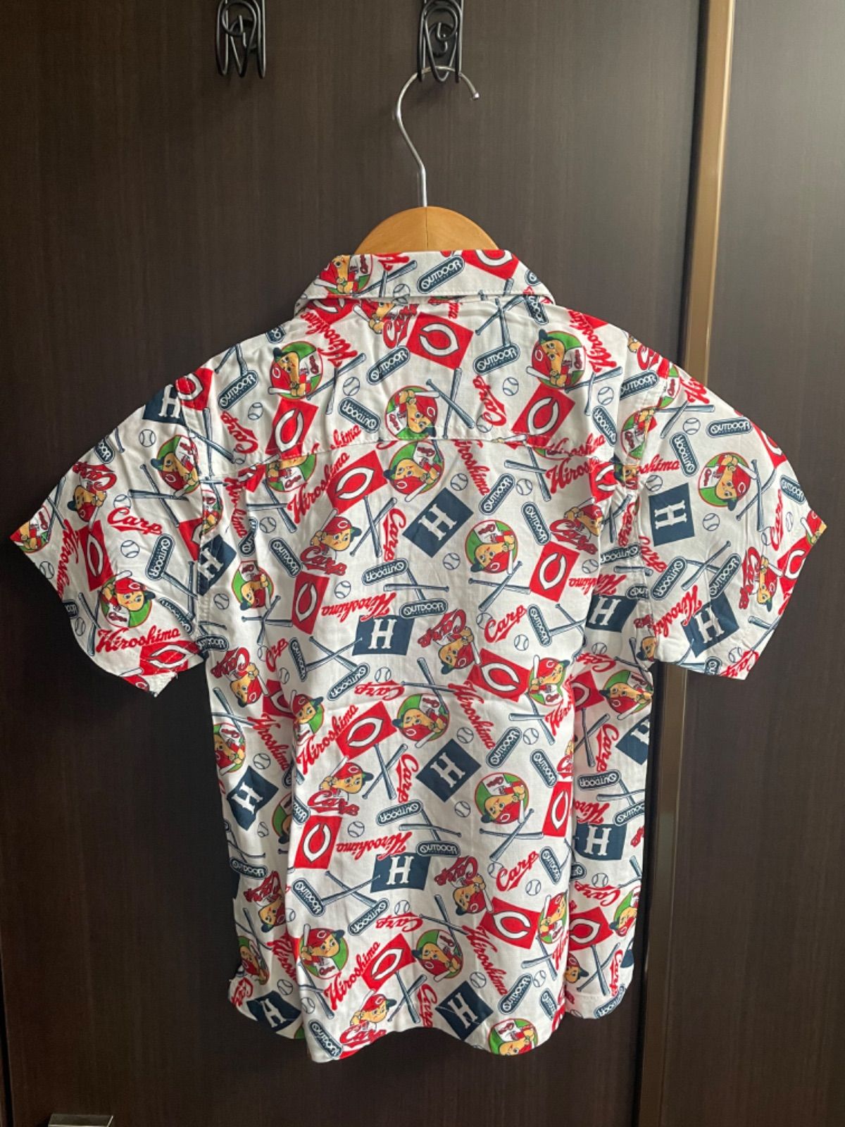 キッズ用 アロハシャツ ホワイト 広島東洋カープ&OUTDOORコラボ