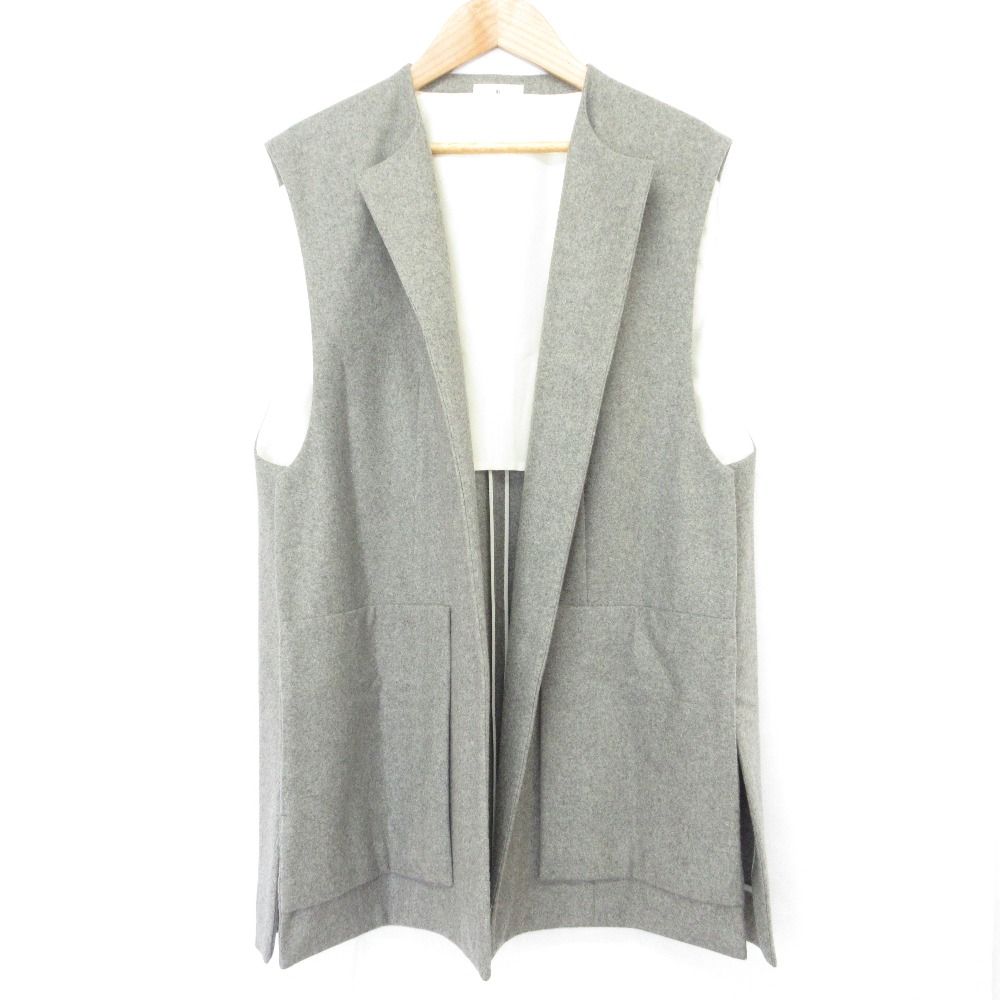 TOMORROWLAND - 美品 22AW TOMORROWLAND .B トゥモローランド カレッジフラノ ロングベスト サイズF グレー レディース 古着 中古 USED 美品 22AW TOMORROWLAND .B トゥモローランド カレッジフラノ ロング
