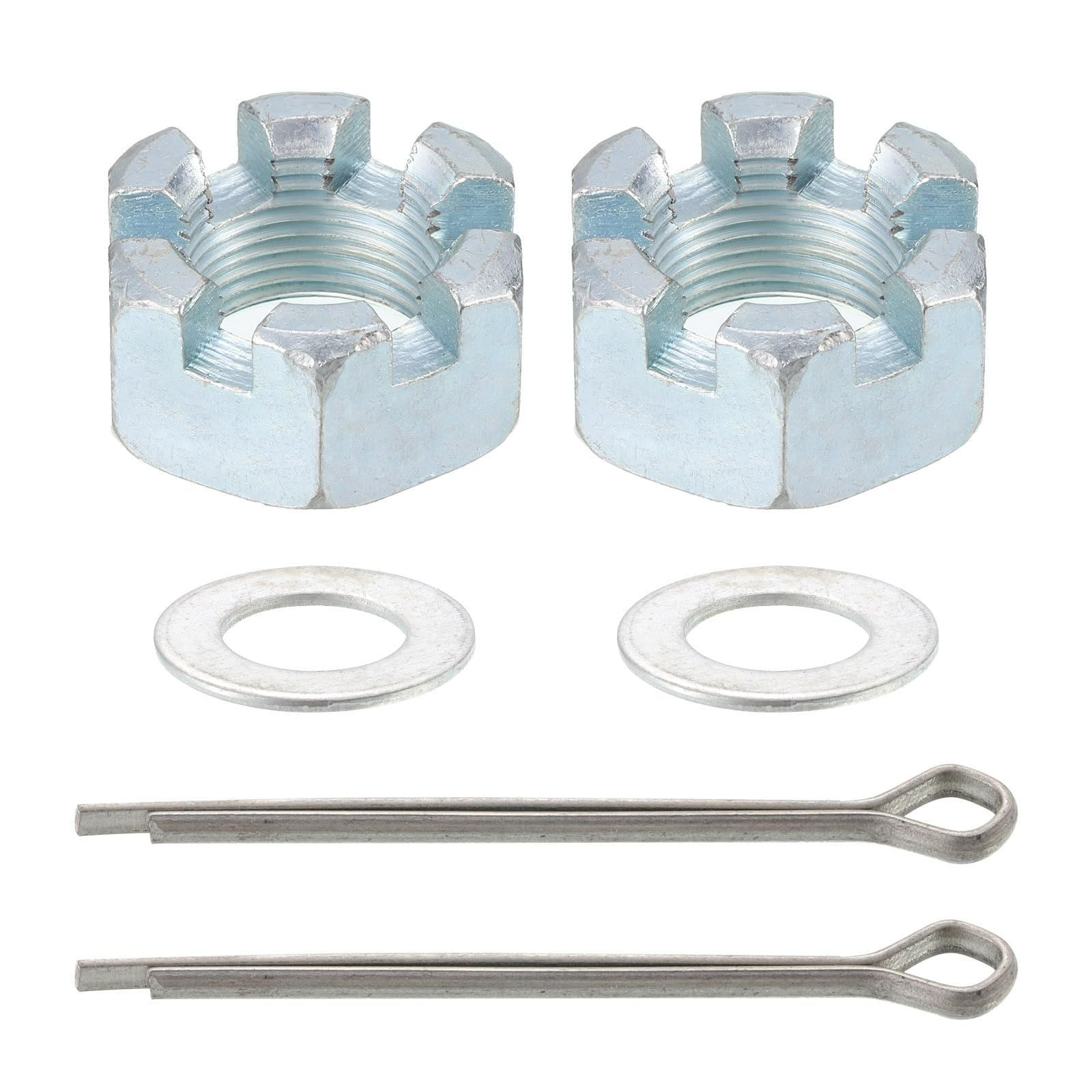 【数量限定】25 mmワッシャー 25 57 mm分割コッターピン mm-14六角キャッスルナット 炭素鋼 トレーラーナットキット スピンドル シャフト用 uxcell 2セット
