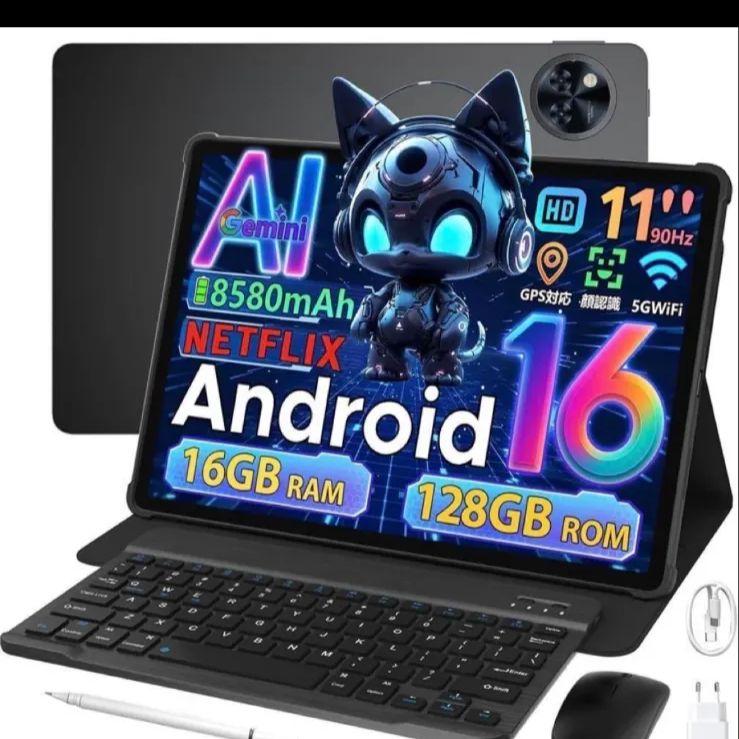 Android 16 タブレット11インチ 16GB RAM 128GB ROM