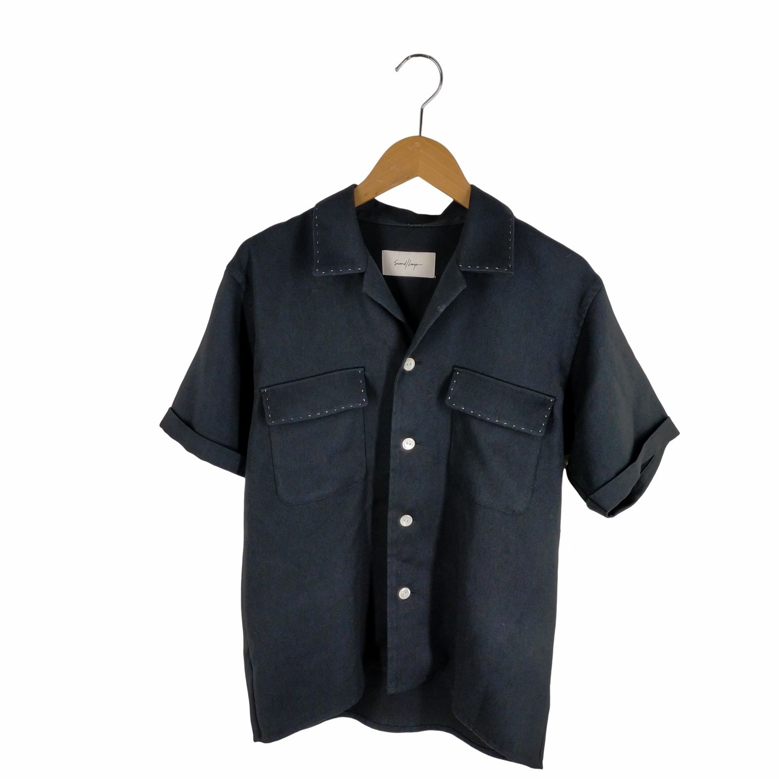 second layer セカンドレイヤー OPEN COLLAR 起た 半袖シャツ